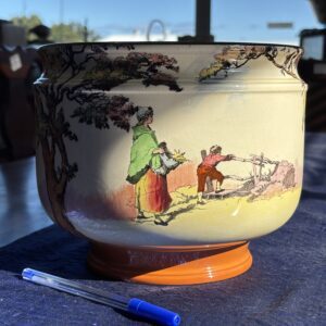 Vintage Royal Doulton Pastoral Scene Jardiniere Planter Bowl