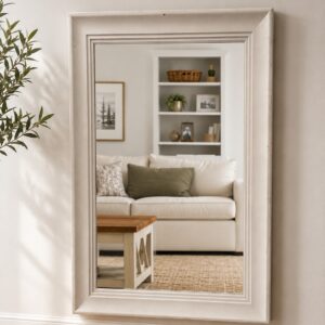 Grey Framed Rectangular Wall Mirror