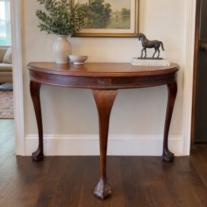Large Mahogany Half Moon Console Table